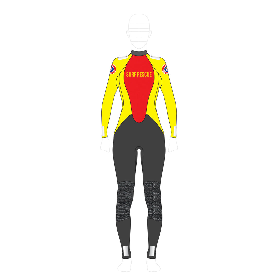SLSA MEMBERS PATROL BACK ZIP 3MM STEAMER - WOMENS