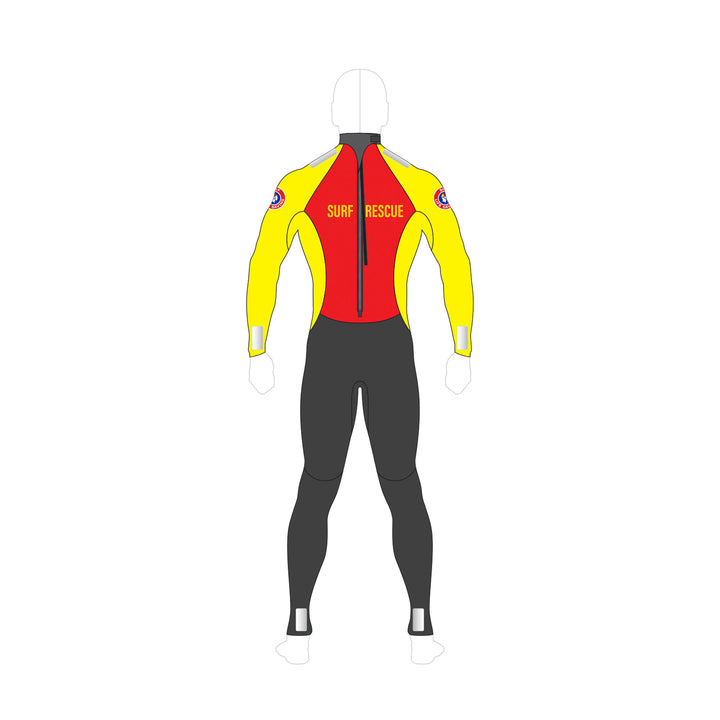 SLSA MEMBERS PATROL BACK ZIP 3MM STEAMER - MENS