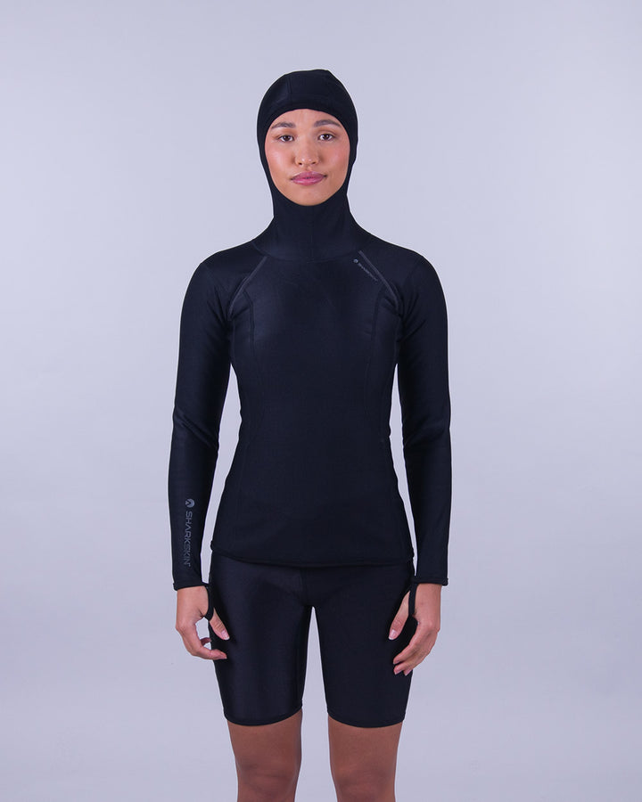 CHILLPROOF LONG SLEEVE HOODED TOP - WOMENS NEW (SECONDS)