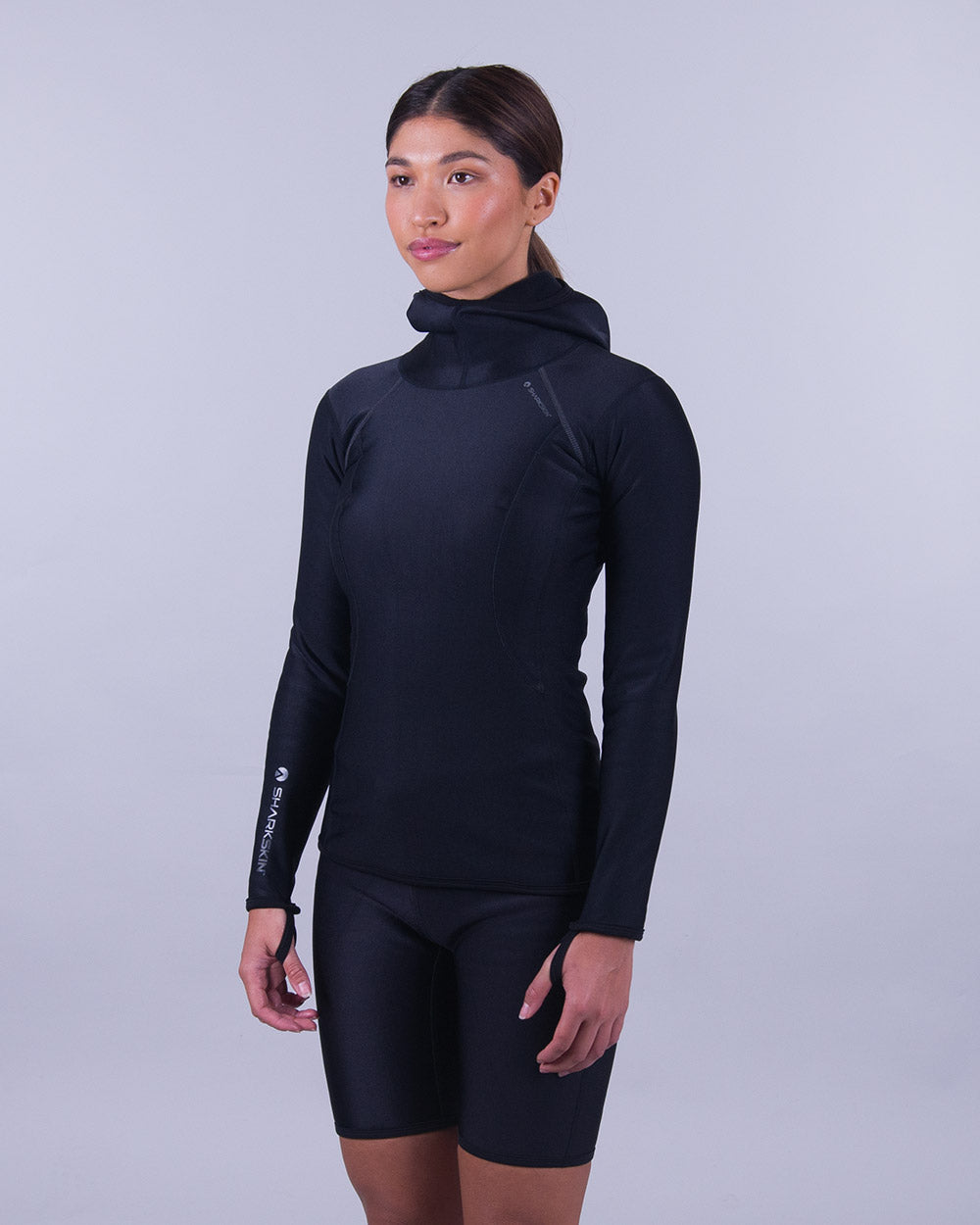 CHILLPROOF LONG SLEEVE HOODED TOP - WOMENS NEW (SECONDS)