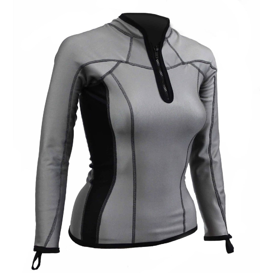 Sharkskin Womens Chillproof Long Sleeve Chest Zip - Silver
